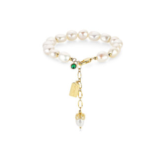 Ce bracelet en perles et zircon cubique est une véritable œuvre d'art. Chaque perle a été soigneusement sélectionnée pour sa beauté et sa qualité.