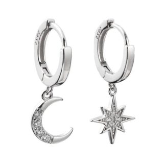 Ajoutez une touche de magie à votre look avec les Boucles d'oreilles Étoile et Lune décorées en pierres ! Pour un look décontracté ou pour une soirée.